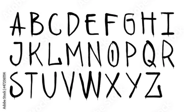 Obraz graffiti alphabet. Spray paint effect letters