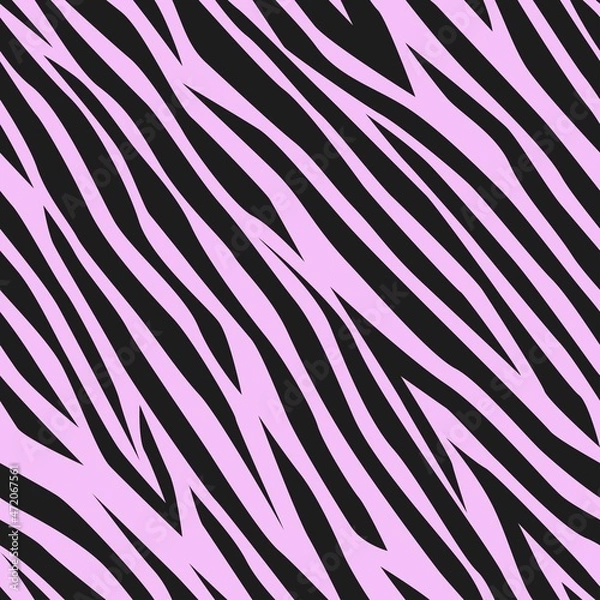 Fototapeta pink zebra skin vector print. seamless pattern for clothing or print