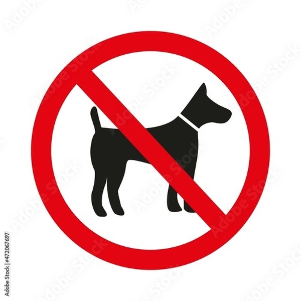 Fototapeta dog walking is prohibited. dogs are not allowed. vector prohibition sign