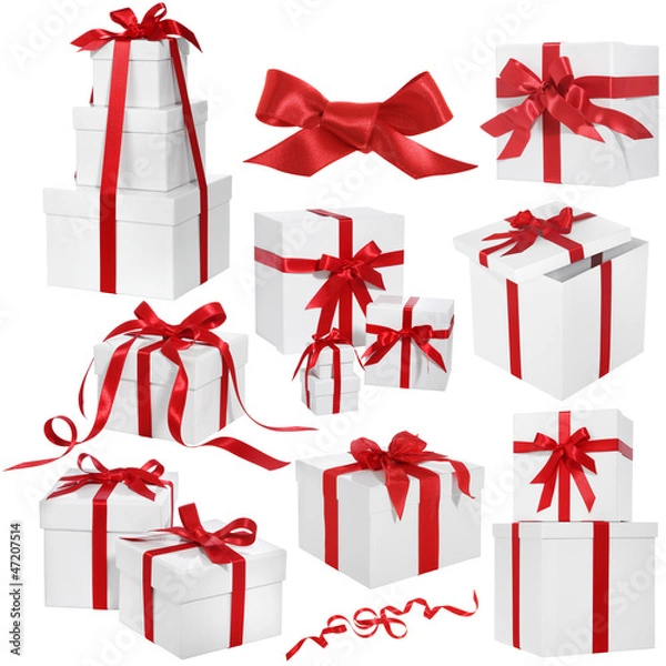 Obraz geschenke rot weiss incl. clipping paths