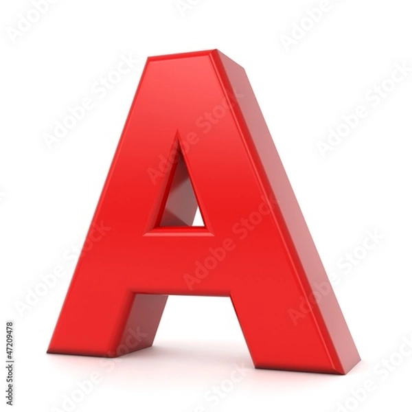 Obraz 3d shiny red letter collection - A