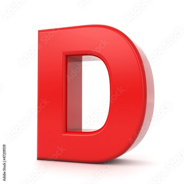 Obraz 3d shiny red letter collection - D