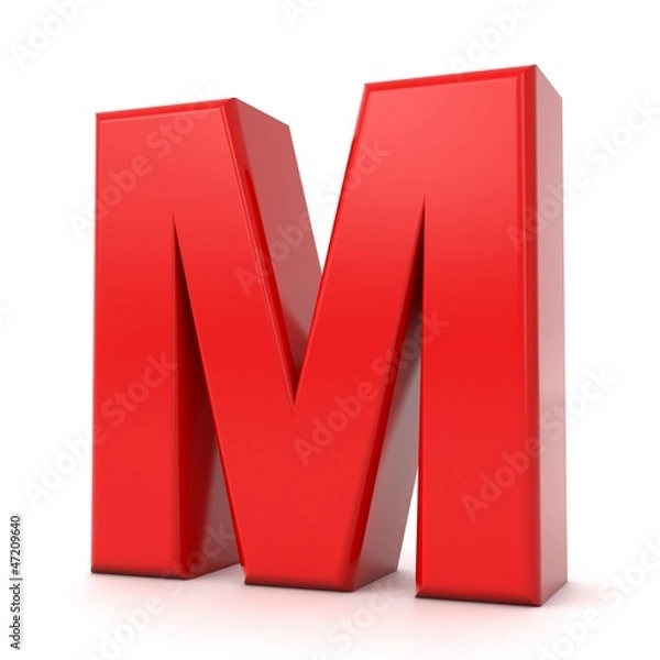 Obraz 3d shiny red letter collection - M
