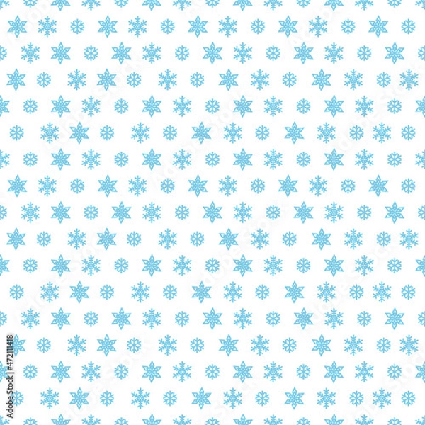 Obraz Snowflake background Christmas seamless pattern Blue white papper