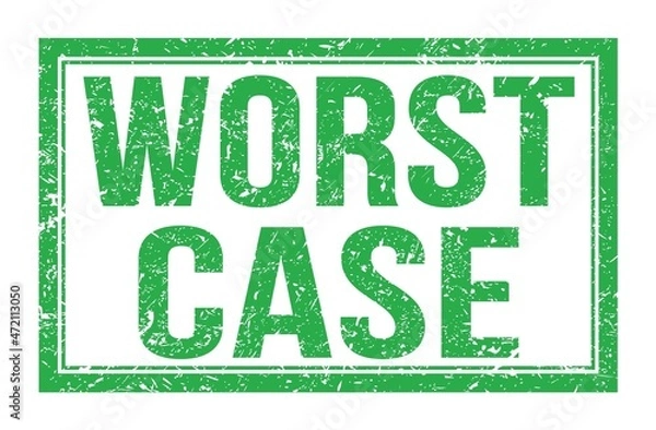 Fototapeta WORST CASE, words on green rectangle stamp sign