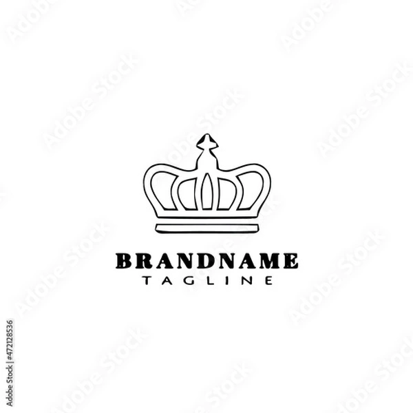 Obraz crown logo cute design template icon black isolated vector illustration