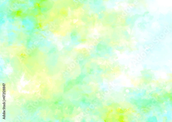 Fototapeta 緑の幻想的なキラキラ水彩テクスチャ背景
