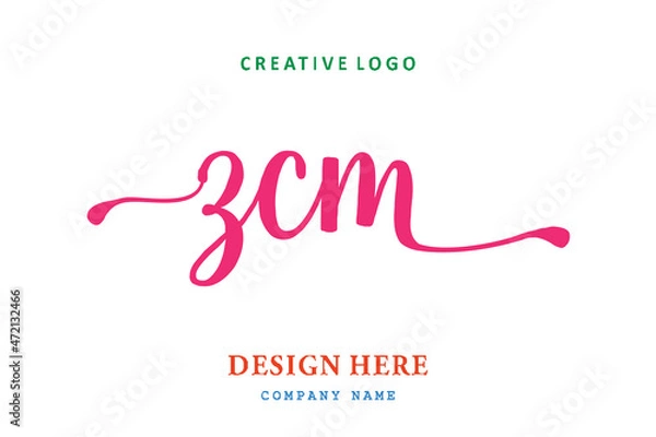 Fototapeta ZCM lettering logo is simple, easy to understand and authoritative
