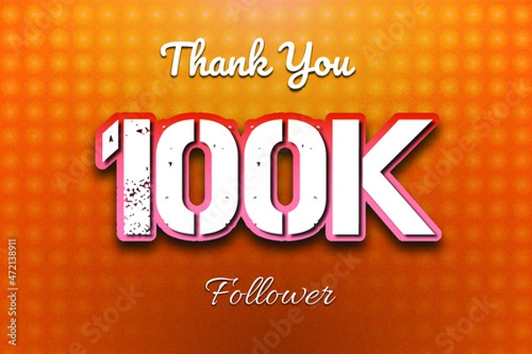 Fototapeta 100K followers editable text effect design