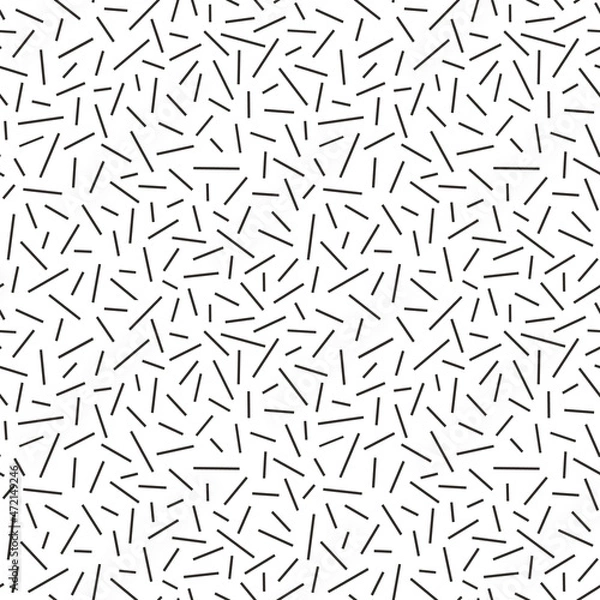 Fototapeta Abstract line vector background. Seamless repeat pattern of crossed random lines in black and white. Fun graphic geometric resource element.