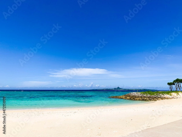 Obraz 綺麗な砂浜と空の風景