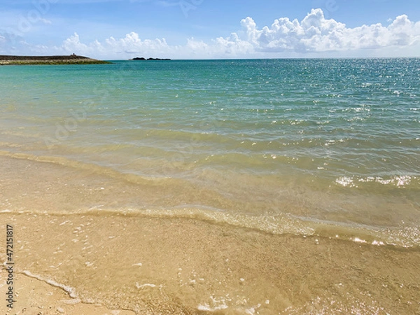 Obraz 透き通る海の海辺の夕景