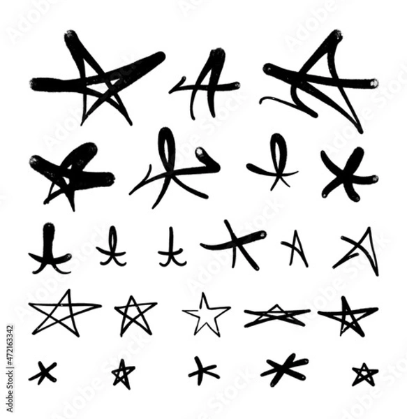 Obraz Graffiti stars. Icon set spray tag style