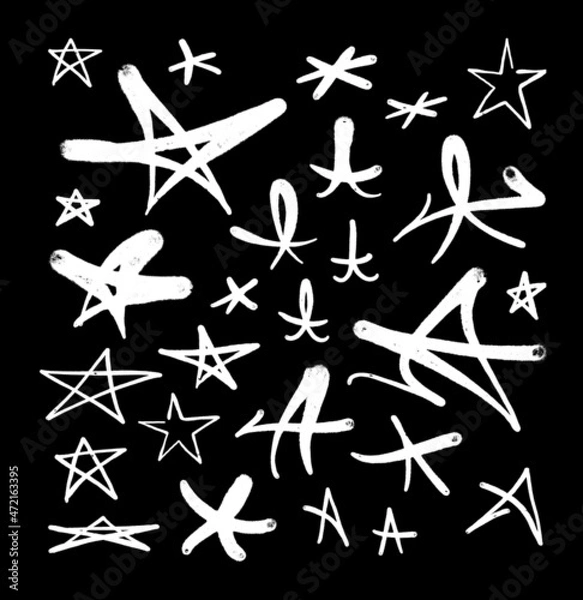 Obraz Graffiti stars. Icon set spray tag style