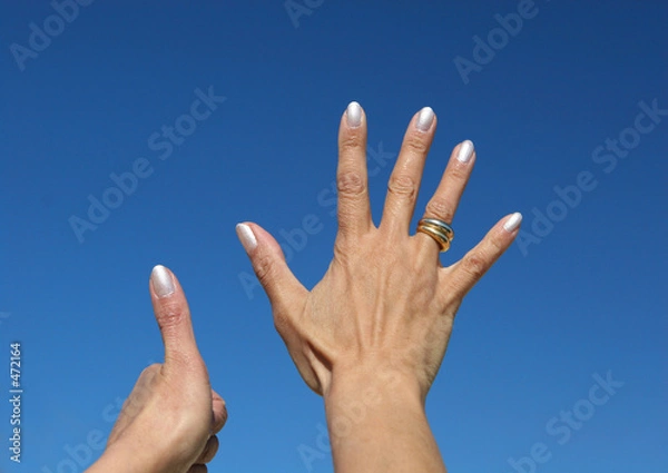 Fototapeta Le chiffre six avec les mains