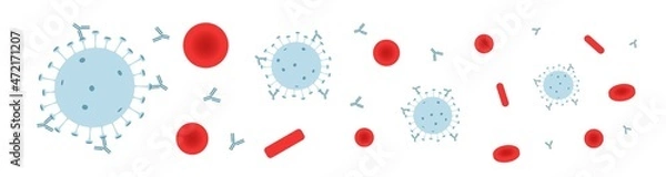 Fototapeta Antibodies tag viruses in the bloodstream. Immune response.