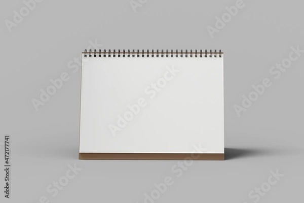 Fototapeta Blank paper desk spiral calendar
