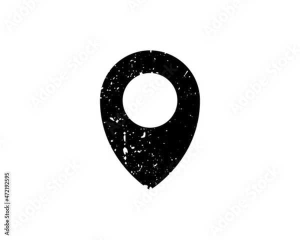 Obraz Geo Targeting rubber seal stamp watermark. Icon vector symbol with grunge design and corrosion texture. Scratched black ink sign on a white background.