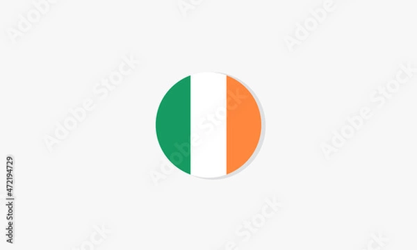 Obraz ireland flag circle design vector on white background.