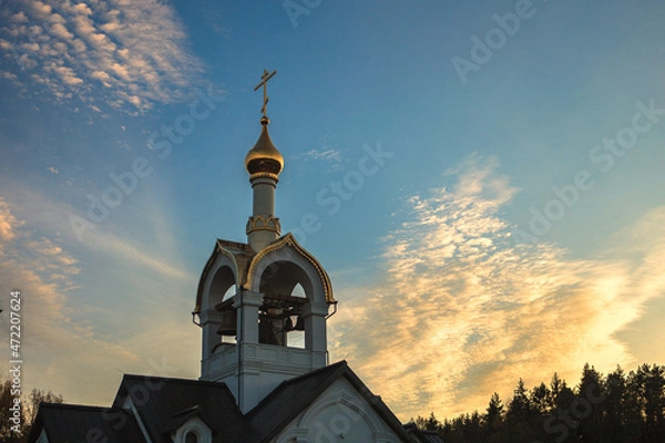 Obraz Temple bell tower at sunrise