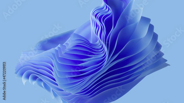 Fototapeta 3D render, abstrakcyjne błękitne tło, tapeta mody