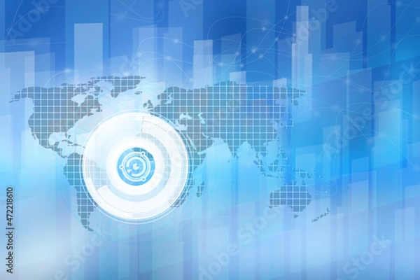 Fototapeta 2d illustration futuristic business background pattern graph concept
