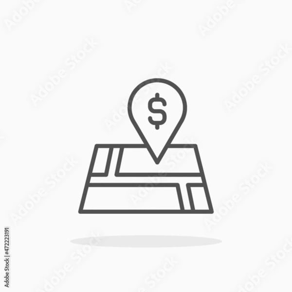 Obraz Map and Location icon. Editable Stroke and pixel perfect. Outline style. Vector illustration. Enjoy this icon for your project.