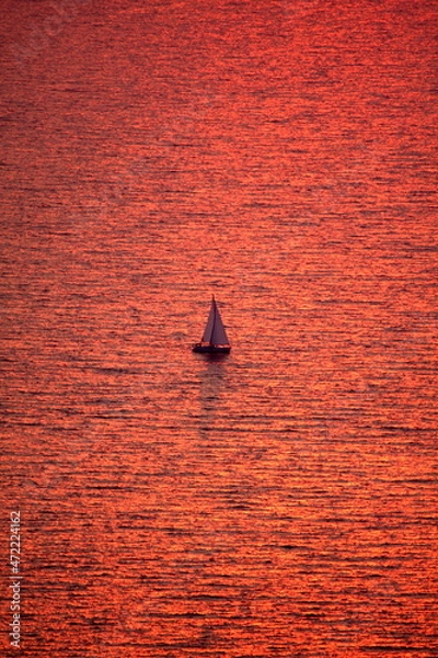 Obraz Sailboat in evening sun