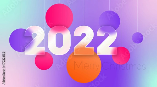 Obraz Mary Christmas , Happy New Year 2022.