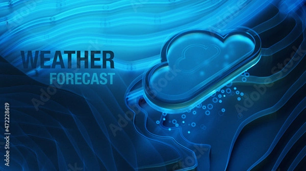 Fototapeta Weather forecast, User Interface HUD, Global connections, HUD technological futuristic intro, SciFi pannel, Digital infographic elements, CG, Broadcast intro, Title