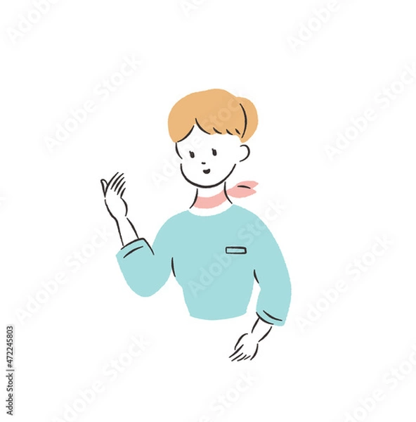 Obraz ビジネスウーマン上半身　こちらへどうぞ