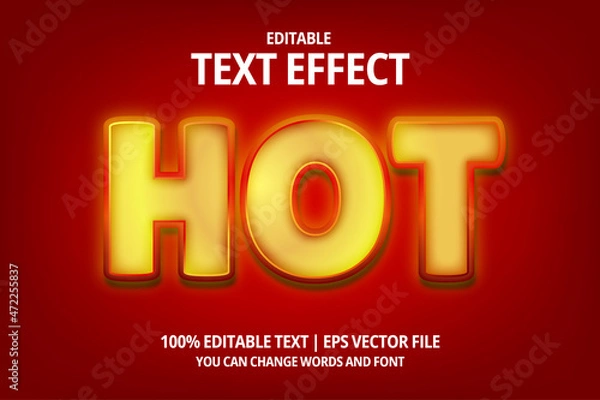 Fototapeta hot text style effect