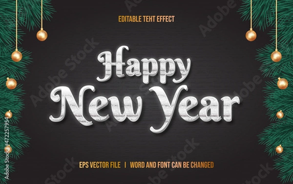 Fototapeta happy new year editable text effect