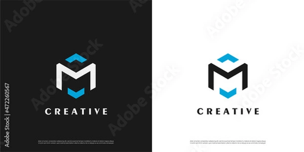 Obraz letter M logo design, Minimalist M initial based vector icon