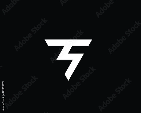 Obraz Creative Minimalist Letter TS Logo Design , Minimal TS Monogram