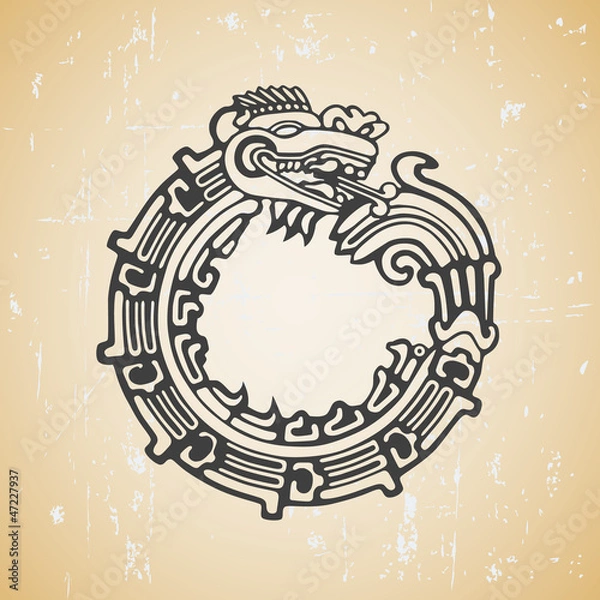 Fototapeta Maya Snake quetzalcoatl Ouroboros