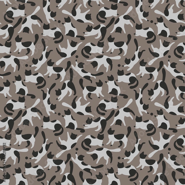 Obraz camouflage seamless pattern with cats