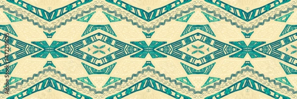 Obraz Seamless peruvian pattern. Hand drawn aztec illustration.