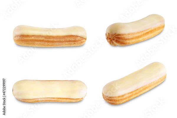 Obraz Vanilla eclairs on a white isolated background