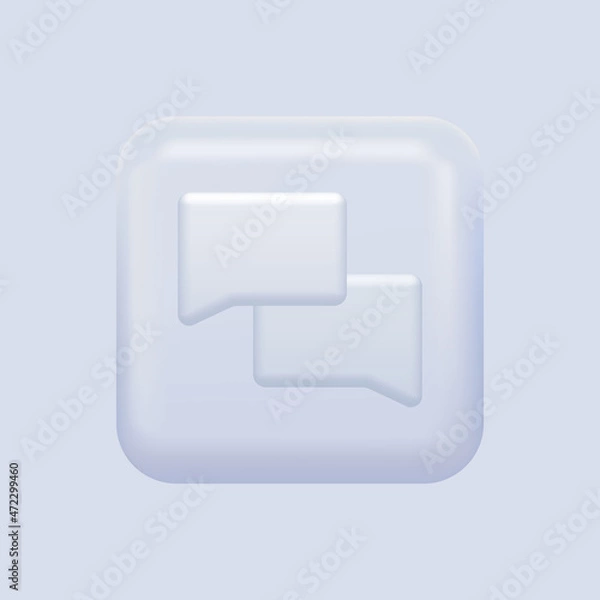 Fototapeta Chat Isolated Icon. Messaging White Button. Vector illustration
