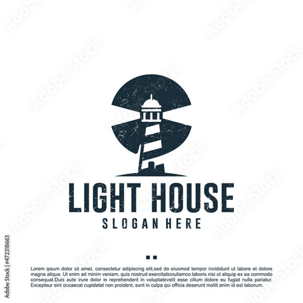 Obraz lighthouse ,compass ,logo design inspiration