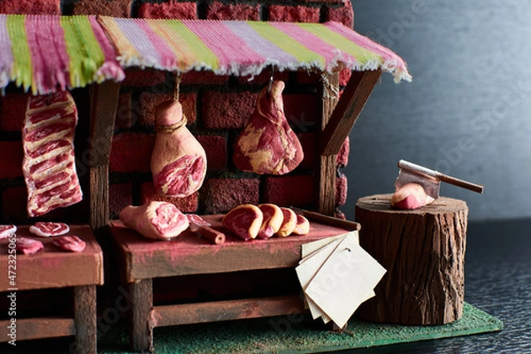 Obraz craft butcher shop - Selective focus