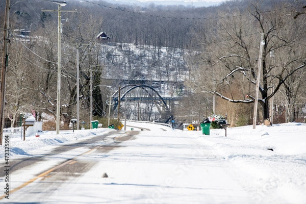 Obraz Rainbow Bridge at Cotter in winter snow