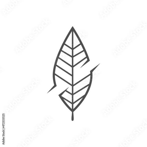Fototapeta Leaf Line Logo Design Vector
