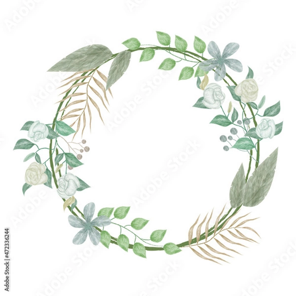 Obraz watercolor design flower ring frame