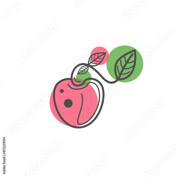 Fototapeta An Apple Design Vector Logo