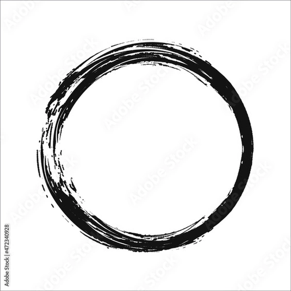 Obraz Round or circle ink grunge frame.