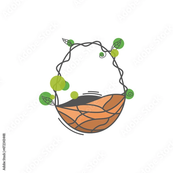 Fototapeta Fruit Basket Logo Design Vector