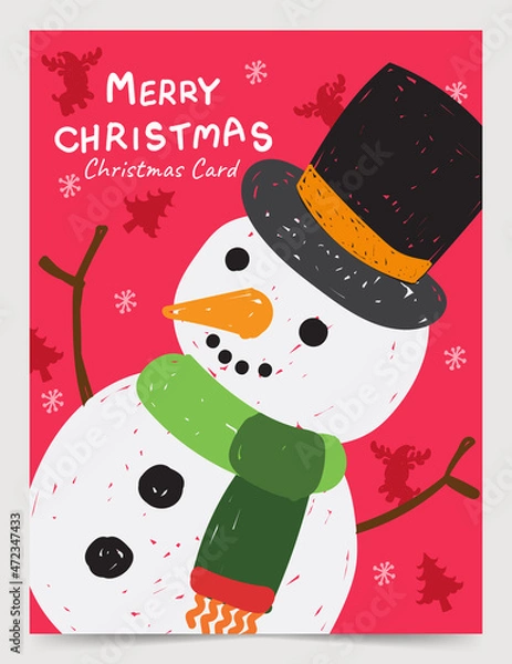 Obraz hand drawn christmas card concept illustrator vector design 11