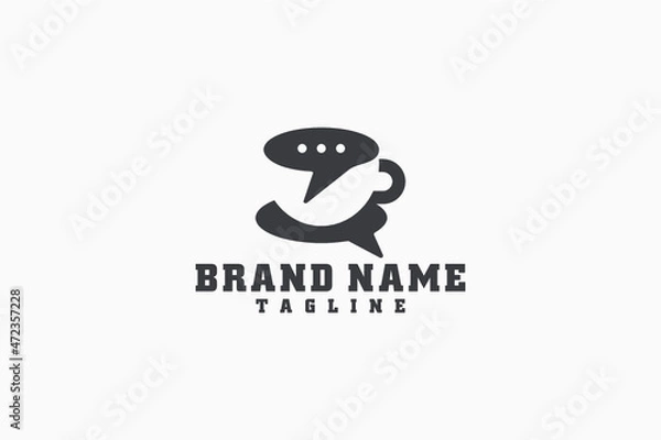 Fototapeta coffe chat logo 